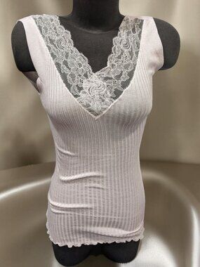 Zimmerli - Lace Ribbed Tank Top -Color Lilac Size Medium NEW WITH TAGS!